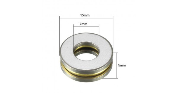 New  10 pcs F7-15M Axial Ball Thrust Bearing 3-Parts 7mm x 15mm x 5mm 